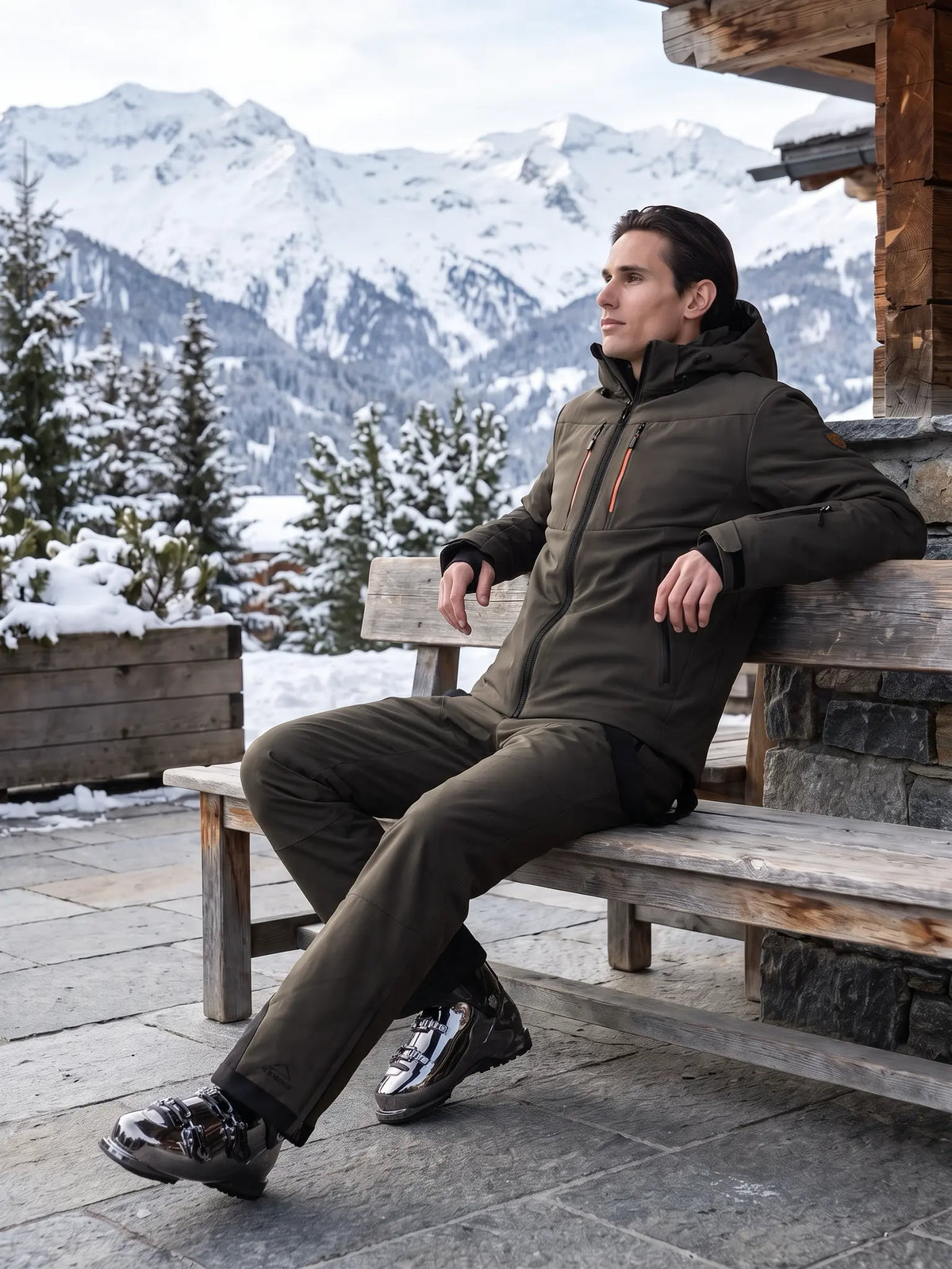Alpha | Heren Ski Jacket Dark Olive