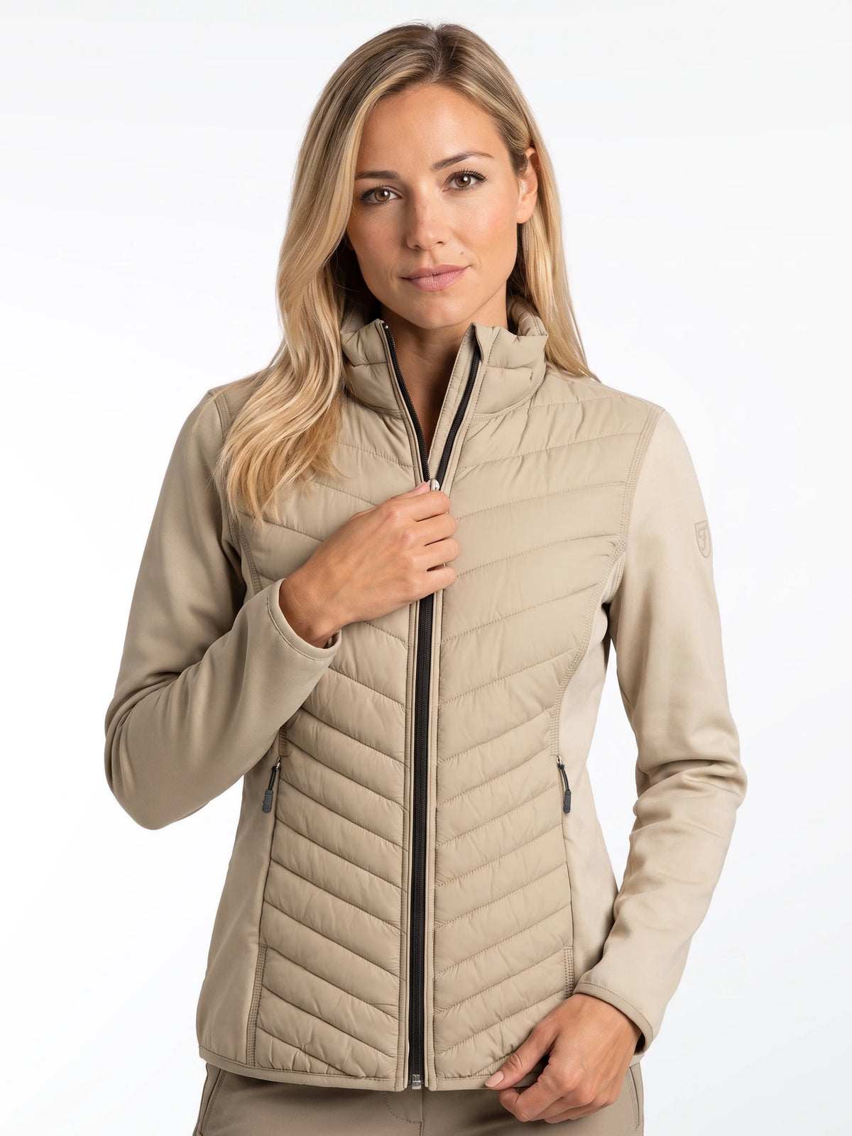Laura Full Zip Top Dames Powerstretch Champagne