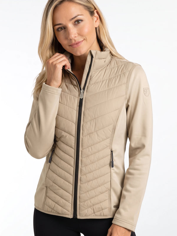 Laura Full Zip Top Dames Powerstretch Champagne