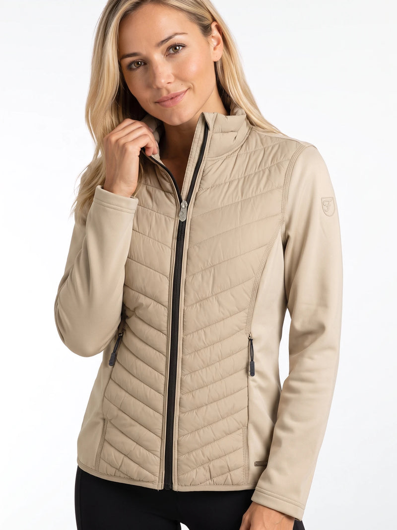 Laura Full Zip Top Dames Powerstretch Champagne