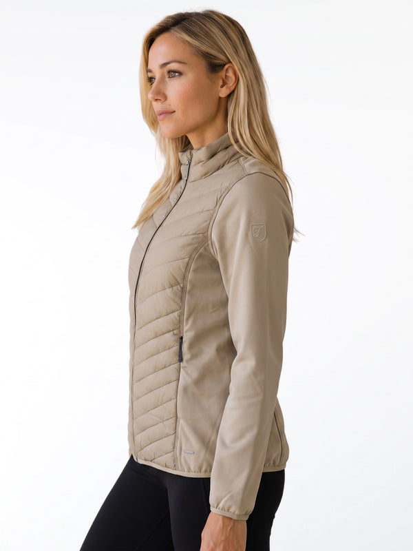 Laura Full Zip Top Dames Powerstretch Champagne