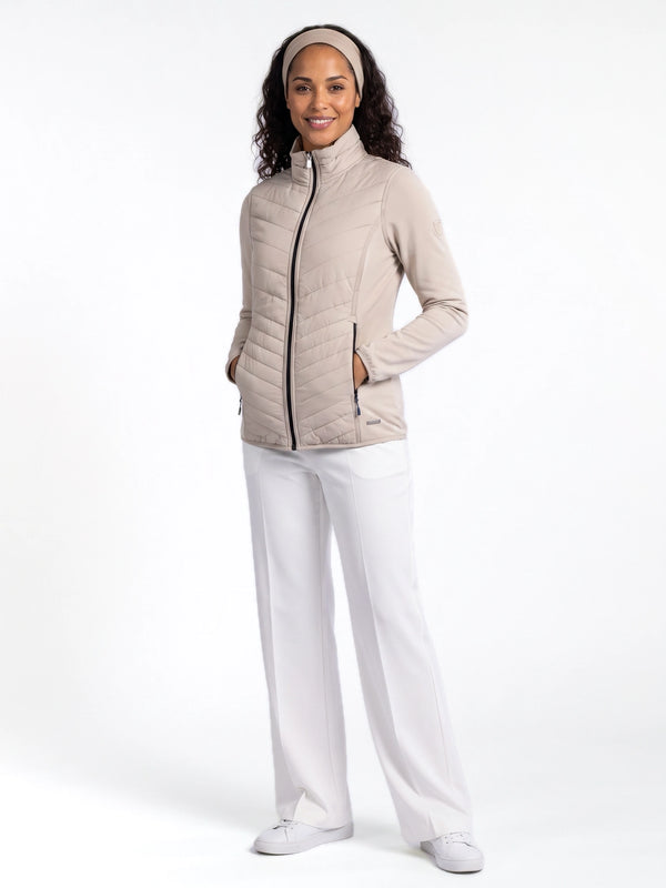 Laura Full Zip Top Dames Powerstretch Light Beige
