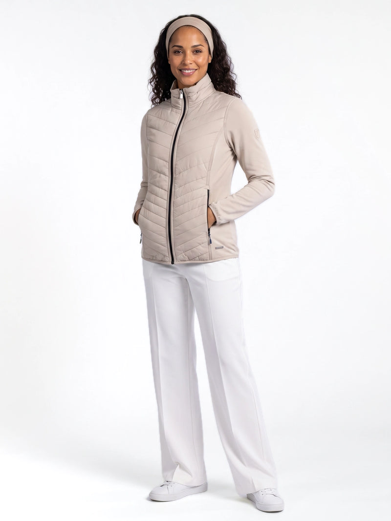 Laura Full Zip Top Dames Powerstretch Light Beige