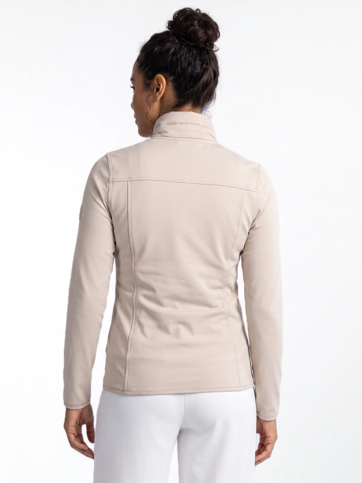 Laura Full Zip Top Dames Powerstretch Light Beige