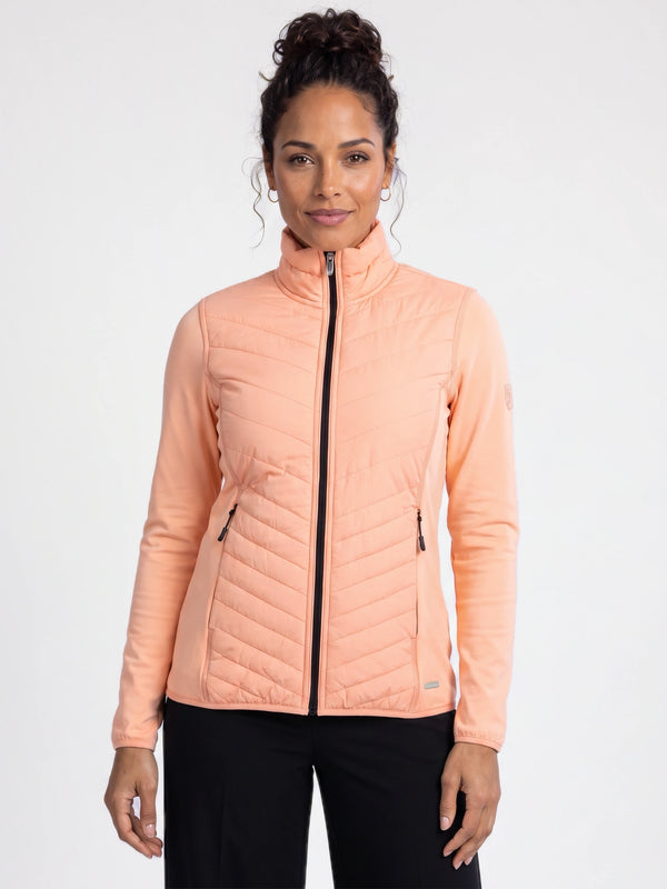 Laura Full Zip Top Dames Powerstretch Peach Nectar