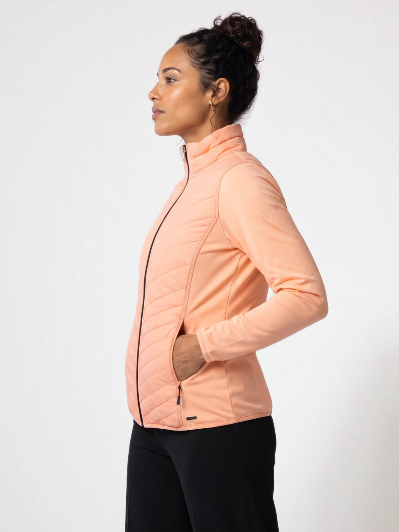 Laura Full Zip Top Dames Powerstretch Peach Nectar