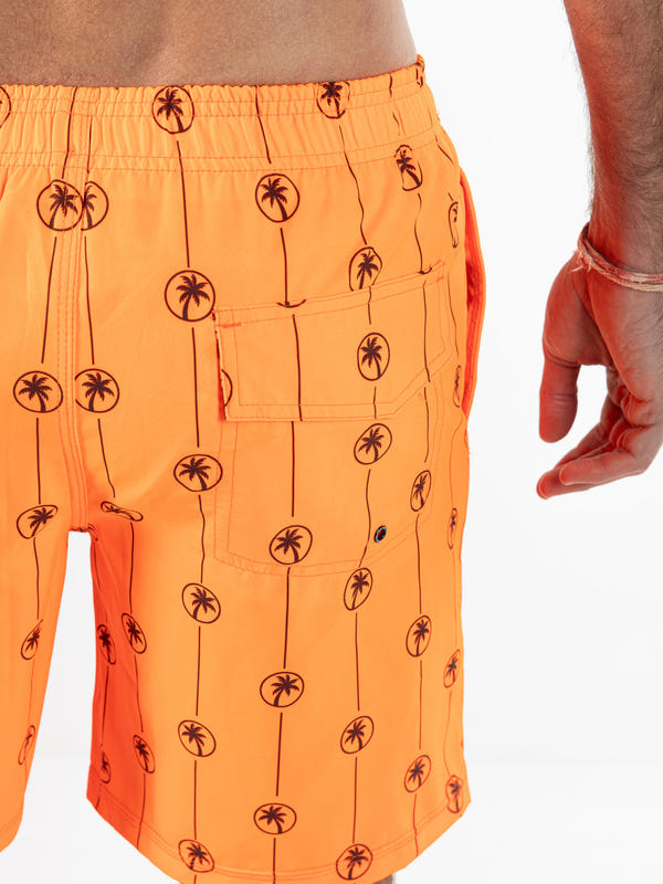 Dray Sneldrogende Zwembroek Heren Pinstripe Palm Trees 3