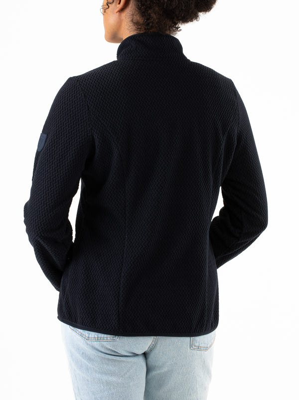 Lotta Jacquard Fleece Jacket Dames Dark Blue 2