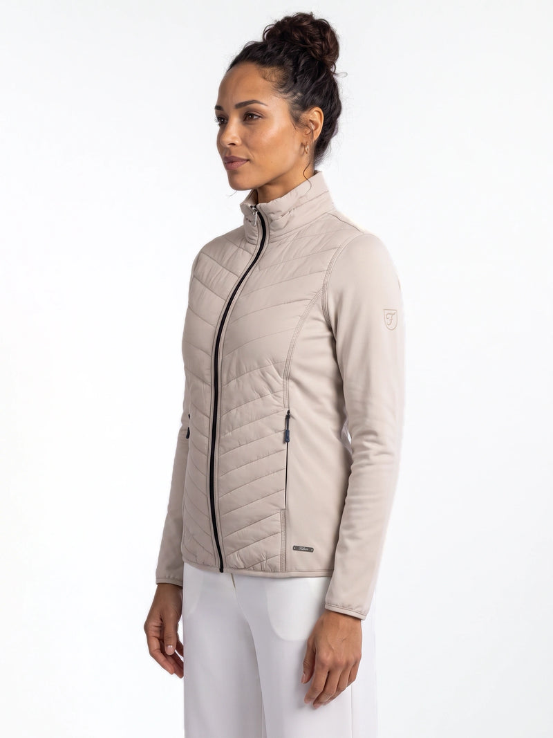 Laura Full Zip Top Dames Powerstretch Light Beige