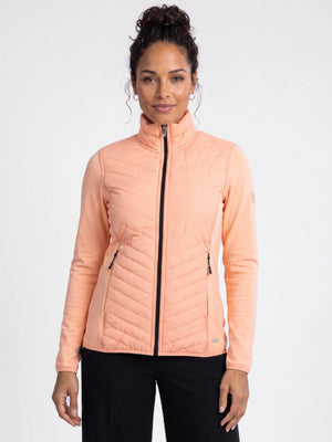 Laura Full Zip Top Dames Powerstretch Peach Nectar