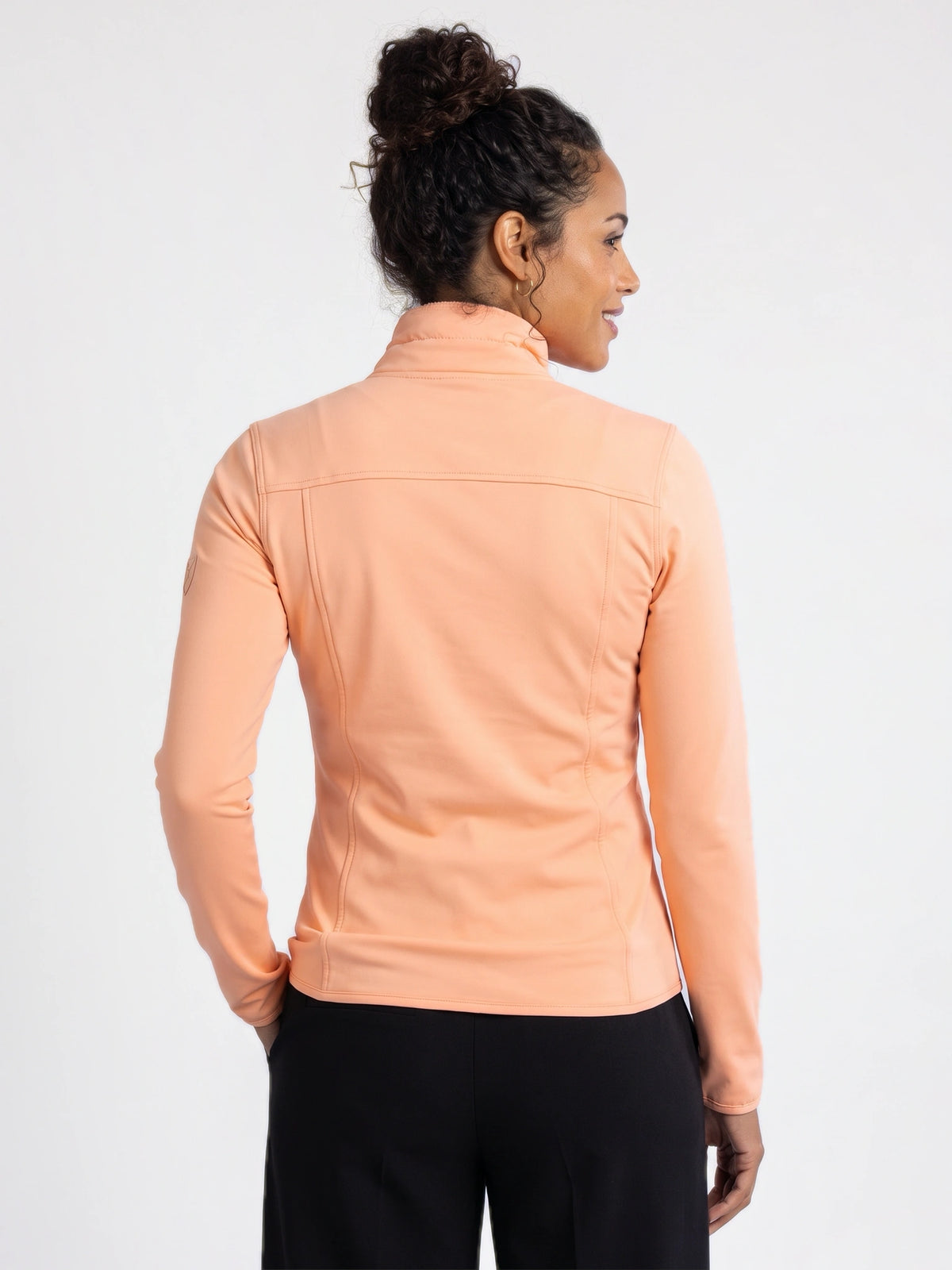 Laura Full Zip Top Dames Powerstretch Peach Nectar