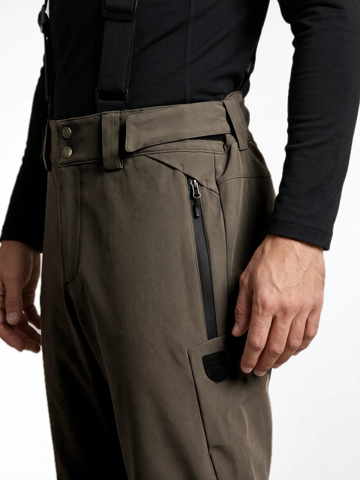 Range | Heren Softshell Ski Pants Dark Olive